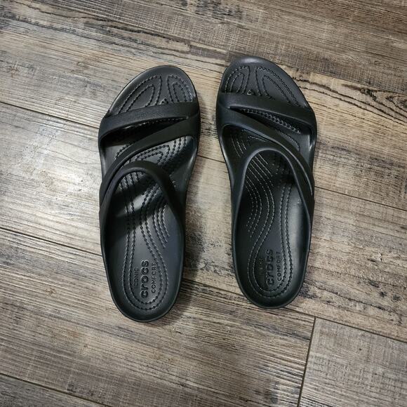 Black Crocs Kadee II Sandals Women's Size 7 Pre-owned in great condition SH1 - Picture 1 of 7
